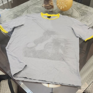 Diesel Men's Vintage Gray Cotton Abstract Tee Shirt Medium Slim Fit